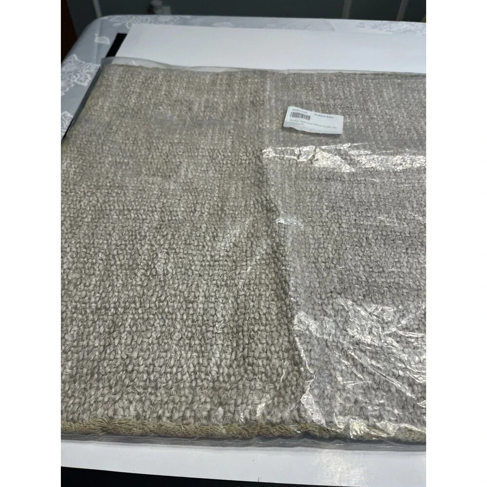 Pottery Barn Duskin Textured Pillow Cover Flax Ivory 20”x20” Neutrals New w Tags